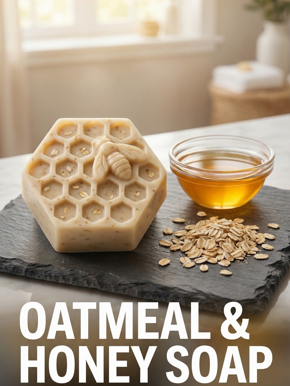 Handmade Honeycomb Bee Soap - Oatmeal & Honey